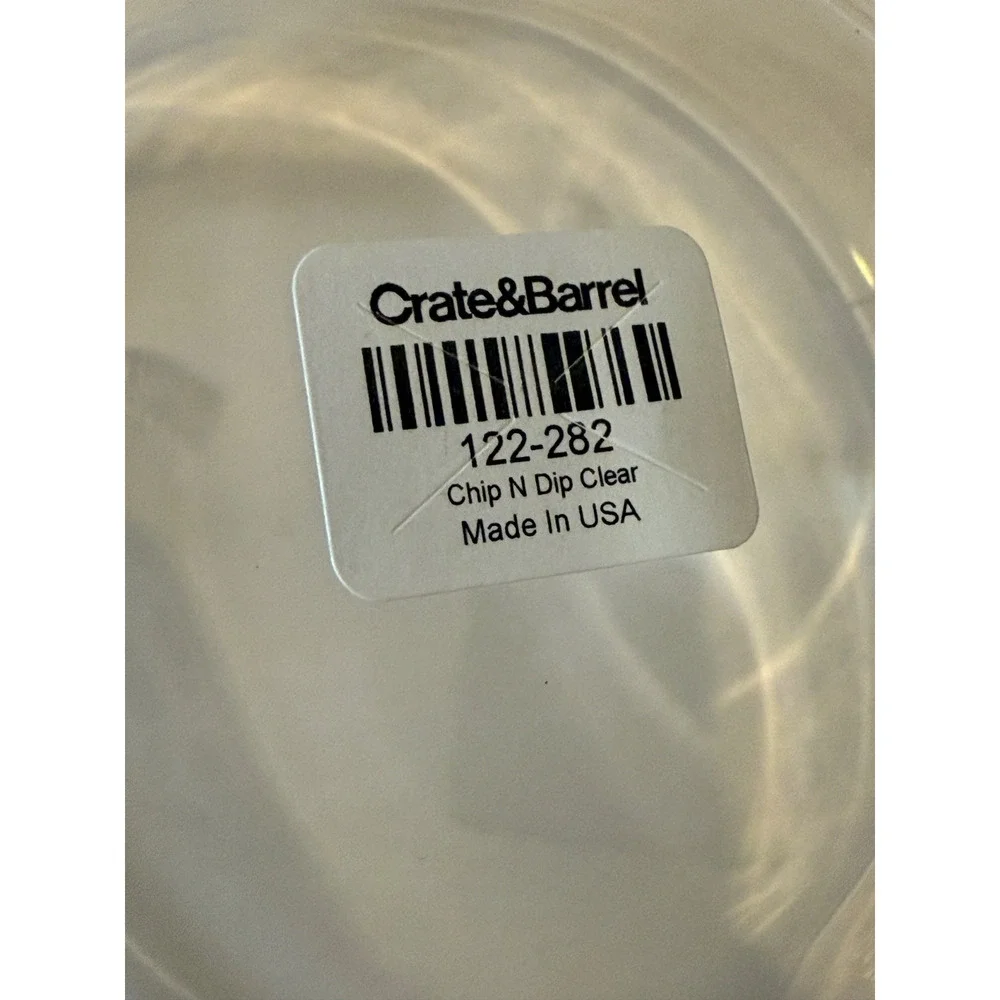✨ Lot of 7 Crate & Barrel Clear Acrylic Chip & Dip Serving Bowls 13” USA